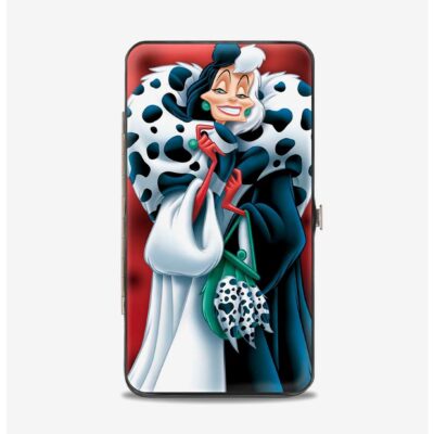 Disney 101 Dalmatians Cruella De Vil Spotted Fur Pose Hinged Wallet