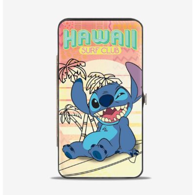 Disney Lilo & Stitch Hawaii Surf Club Stitch Winking Pose Hinged Wallet