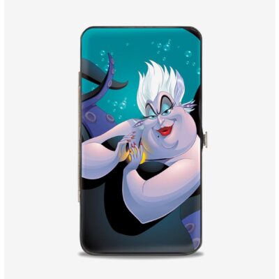 Disney The Little Mermaid Ursula Pose Jetsam Face Bubbles Hinged Wallet