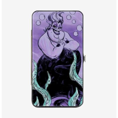 Disney The Little Mermaid Ursula Smiling Sketch Kelp Hinged Wallet