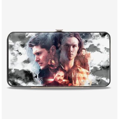 Supernatural Four Character Collage Logo Clouds Hinged Wallet