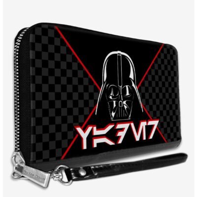 Star Wars Darth Vader Aurebesh Checkered Women’s Zip Around Wallet