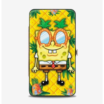 Spongebob Squarepants Pineapple Eyes Patrick Starfish Pose Pineapple Hinge Wallet