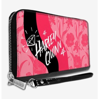 DC Comics Birds of Prey Harley Quinn Floral Zip Around Wallet