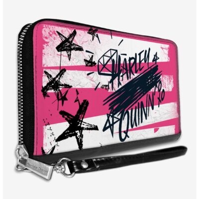 DC Comics Birds of Prey Harley Quinn Diamond Stars Womens Zip Around Wallet