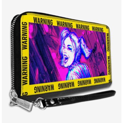 DC Comics Birds of Prey Harley Quinn Warning Zip Around Wallet