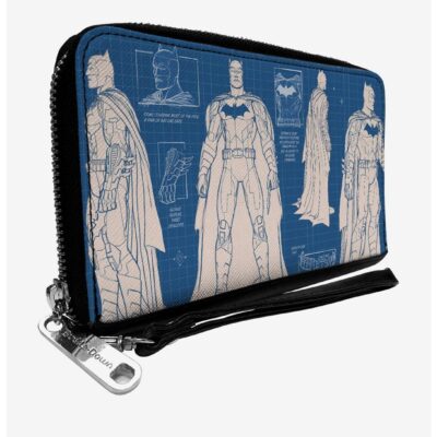 DC Comics Batman Blueprint Poses Zip Around Wallet