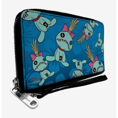 Disney Lilo & Stitch Scrump Hibiscus Zip Around Wallet