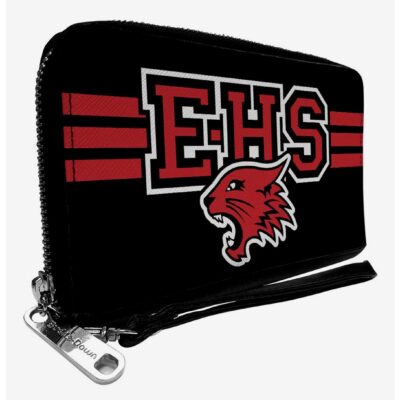 High School Musical East High School Wildcats Logo Black Red Zip Around Wallet