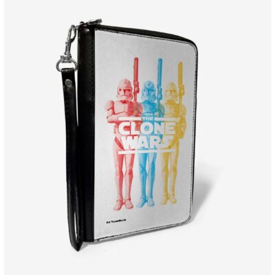 Star Wars The Clone Wars Clone Troopers Pose White Zip Around Wallet