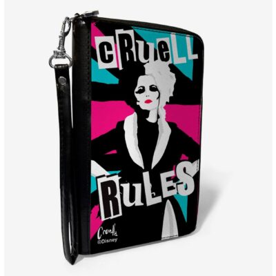 Disney Cruella Cruell Rules Union Jack Zip Around Wallet