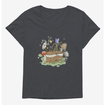 Cottagecore Picnic Basket Girls T-Shirt Plus Size