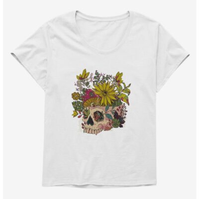 Cottagecore Skeleface Garden Skelefae Garden Girls T-Shirt Plus Size