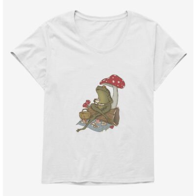 Cottagecore Froggy Tea Time Foggy Tea Time Girls T-Shirt Plus Size