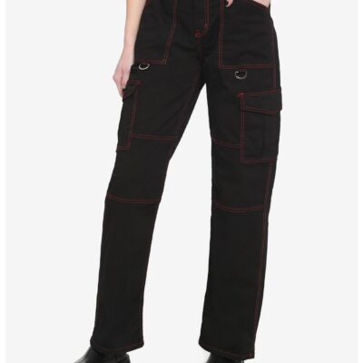 Red Stitch Cargo Carpenter Pants