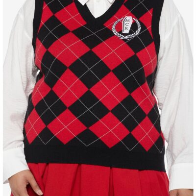 My Chemical Romance Crest Argyle Girls Sweater Vest Plus Size