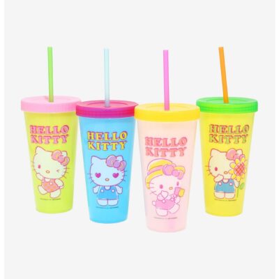 Hello Kitty Color-Changing Acrylic Travel Cup Set