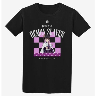 Demon Slayer: Kimetsu No Yaiba Kanao Checkered Boyfriend Fit Girls T-Shirt