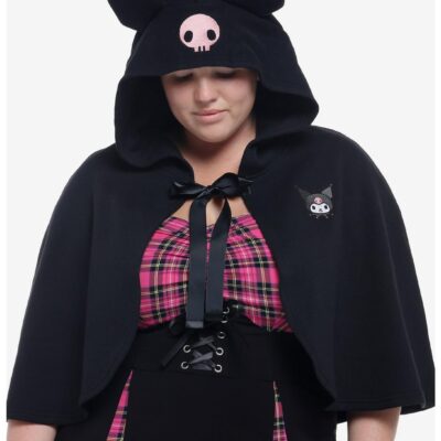 Kuromi Figural Ears Girls Capelet Plus Size