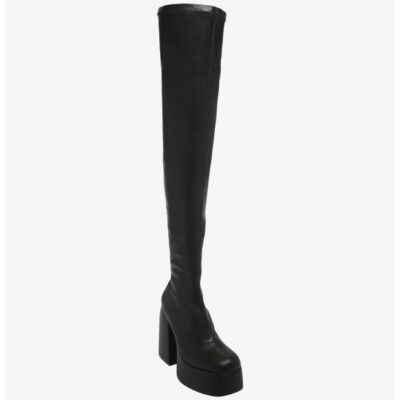 Black Thigh High Platform Boots