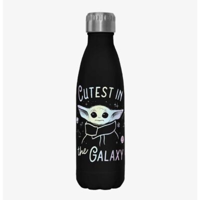 Star Wars The Mandalorian Cutest In The Galaxy Black Stainless Steel Water Bottle