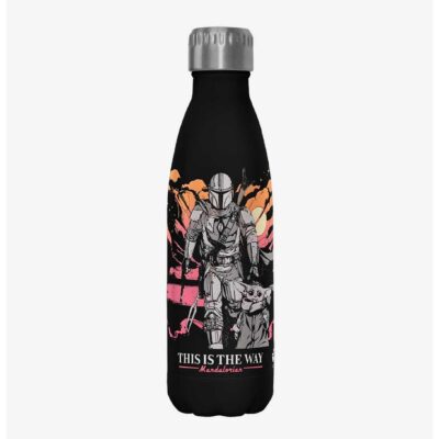 Star Wars The Mandalorian Galaxy Black Stainless Steel Water Bottle