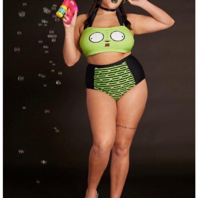 Invader Zim GIR Stripe Swim Bottoms Plus Size