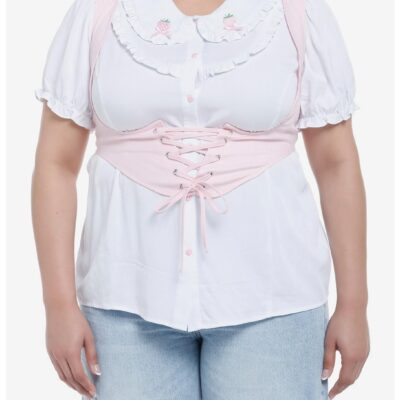 Pink Underbust Girls Corset Top Plus Size