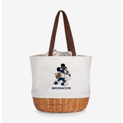 Disney Mickey Mouse NFL Denver Broncos Canvas Willow Basket Tote