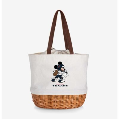 Disney Mickey Mouse NFL Houston Texans Canvas Willow Basket Tote