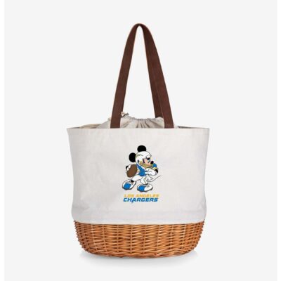 Disney Mickey Mouse NFL Los Angeles Chargers Canvas Willow Basket Tote