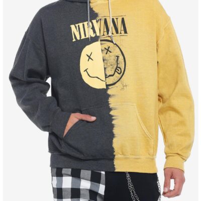 Nirvana Black & Yellow Split-Dye Logo Hoodie