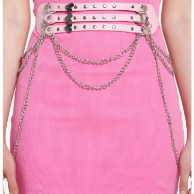 Pink Heart Chain Belt