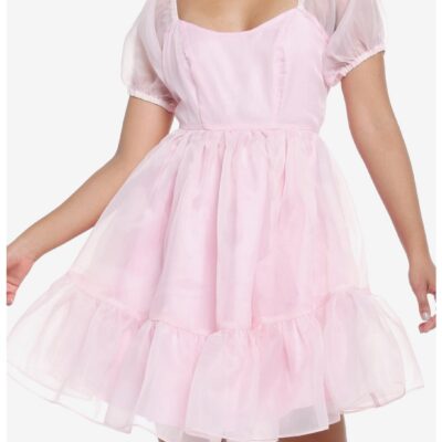 Sweet Society Pink Organza Tiered Dress