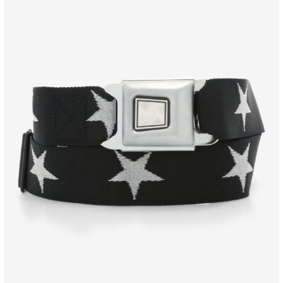 Buckle-Down Black & White Stars Seat Belt Belt