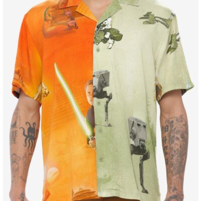 Our Universe Star Wars Tatooine Endor Split Woven Button-Up