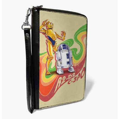 Star Wars C3PO and R2D2 Wave Pose Zip Around Wallet