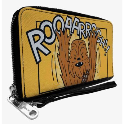 Star Wars Chewbacca Arms Up Rooaarrggh Pose Zip Around Wallet