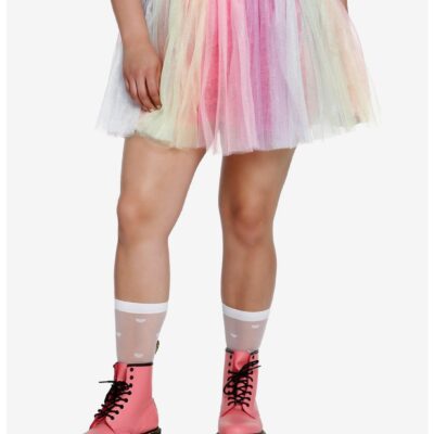 Sweet Society Rainbow Tulle Tutu Skirt Plus Size