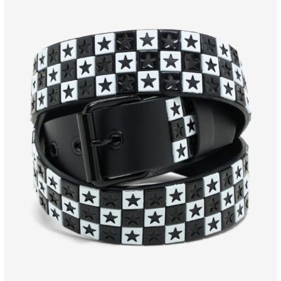 Black & White Checkered & Star Belt