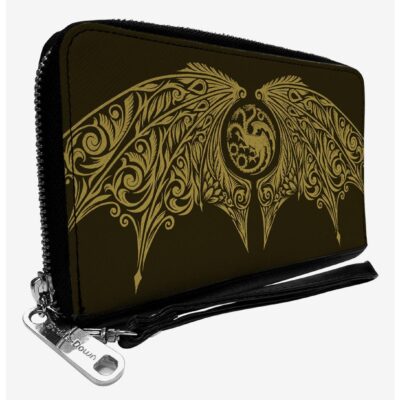 House Of The Dragon Icon And Wings Zip Around Wallet