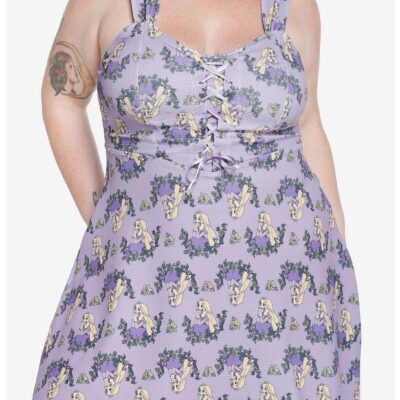 Disney Tangled Rapunzel Floral Lace-Up Dress Plus Size