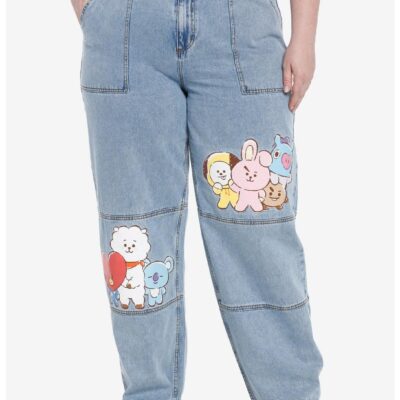 BT21 Characters Straight Leg Denim Pants Plus Size