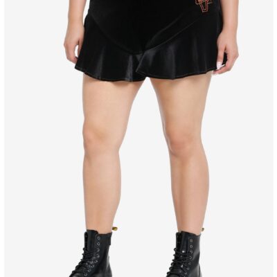 Thorn & Fable ‘Til Death Velvet Flutter Lounge Shorts Plus Size