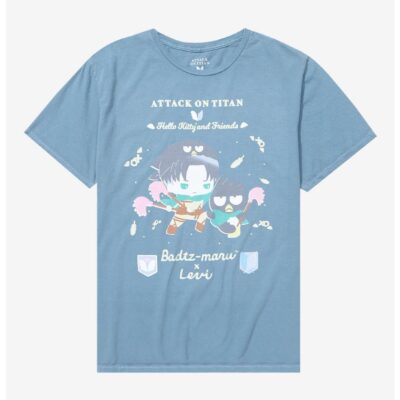 Attack On Titan X Hello Kitty And Friends Badtz-Maru & Levi T-Shirt