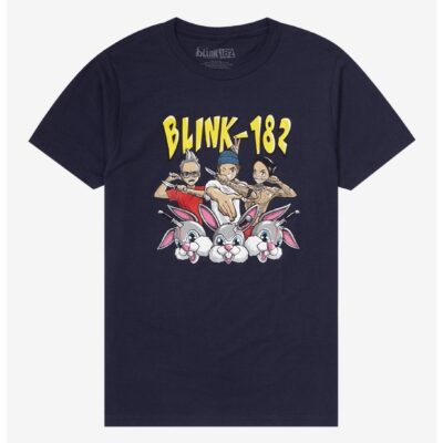 Blink-182 Band & Bunnies Boyfriend Fit Girls T-Shirt