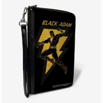 DC Comics Black Adam Lightning Bolt and Action Pose Zip Around Wallet