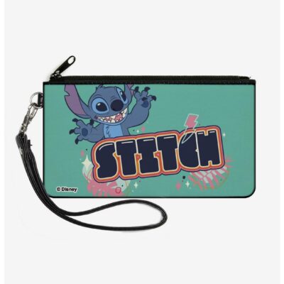 Disney Lilo & Stitch Claws Out Pose and Title Canvas Zip Clutch Wallet