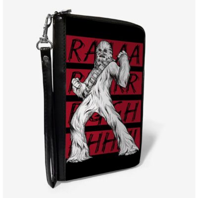 Star Wars Chewbacca Roar Pose and Text Zip Around Wallet