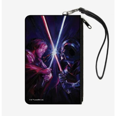 Star Wars Darth Vader Brush Stroke Pose Canvas Zip Clutch Wallet